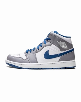 Nike Air Jordan 1 Mid True Blue Market Stroll morning run