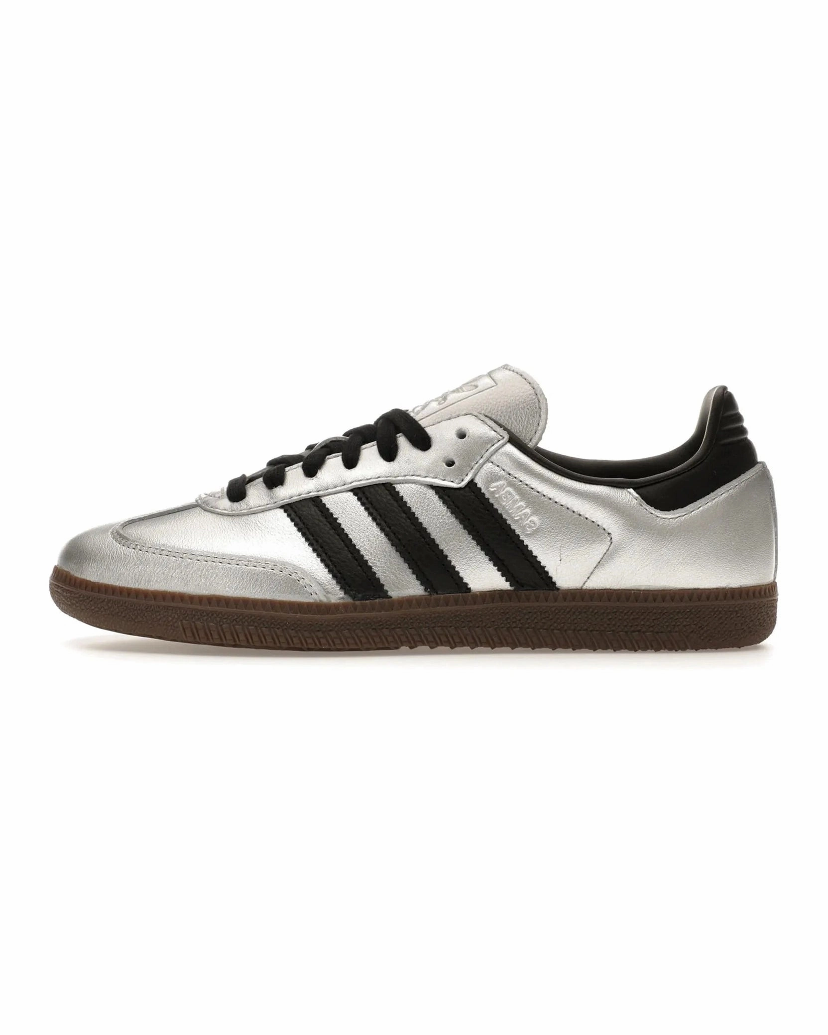 Adidas Samba OG Silver Metallic Black Gum Grip Control All Terrain Shoes