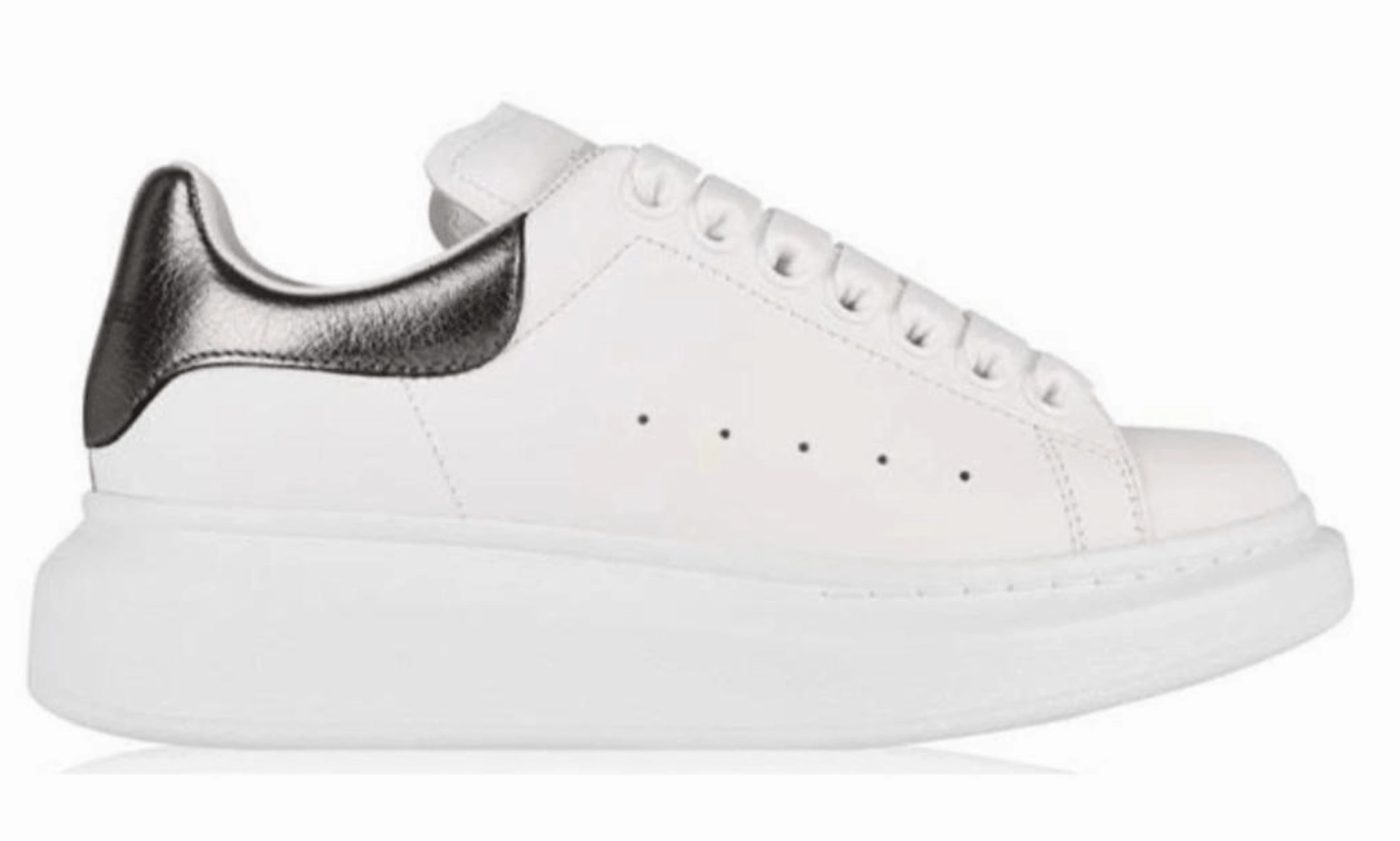 Alexander McQueen Oversized White Pearl Woman's Trainers Cruise Ready