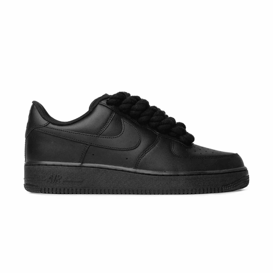 Nike Air Force 1 07 'Black Rope Lace' Low Cut Maximum Cushioning