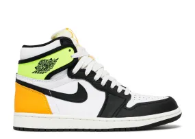 Jordan 1 Retro High White Black Volt University Gold shock - absorbing insole shoes road - runner