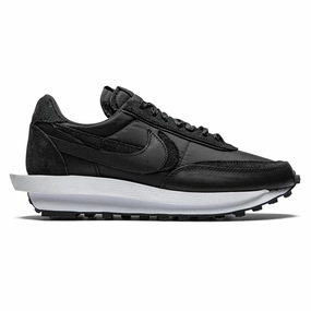 rubber outsole shoes Nike LD Waffle X Sacai Black Nylon