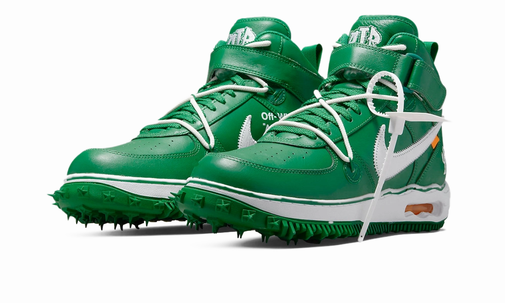 Nike Air Force 1 Mid Off-White Pine Green elastic - lacing running shoes gravel biking shoes