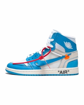 elastic band shoes Nike Air Jordan 1 Retro High X Off-White University Blue