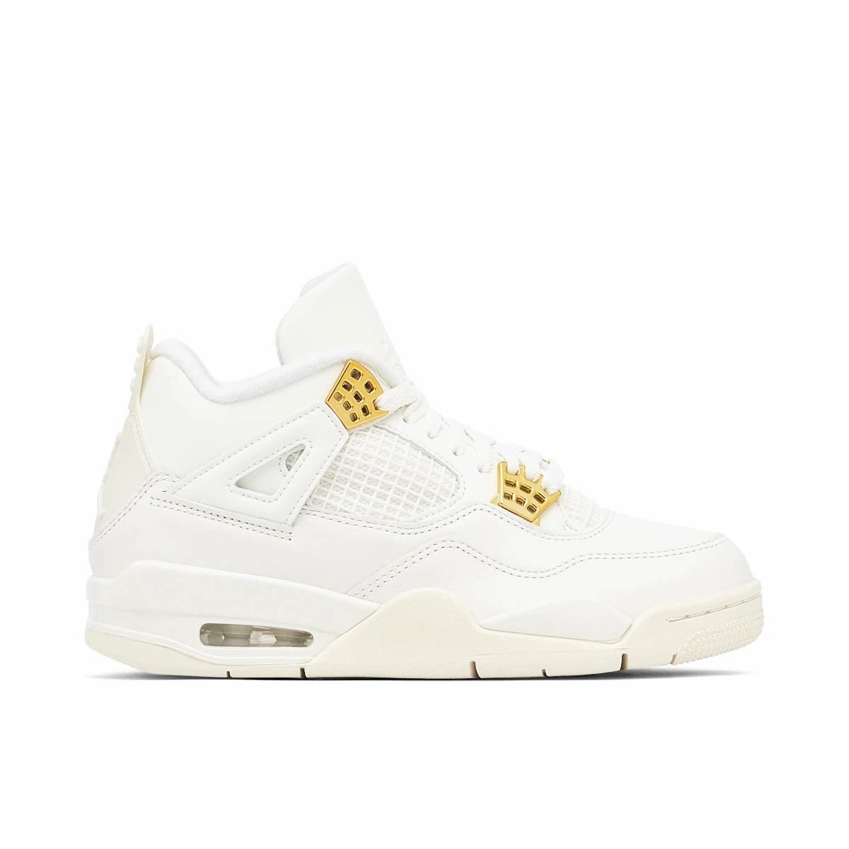 AIR JORDAN 4 SAIL WMNS 'METALLIC GOLD' yellow shoes well - cushioned