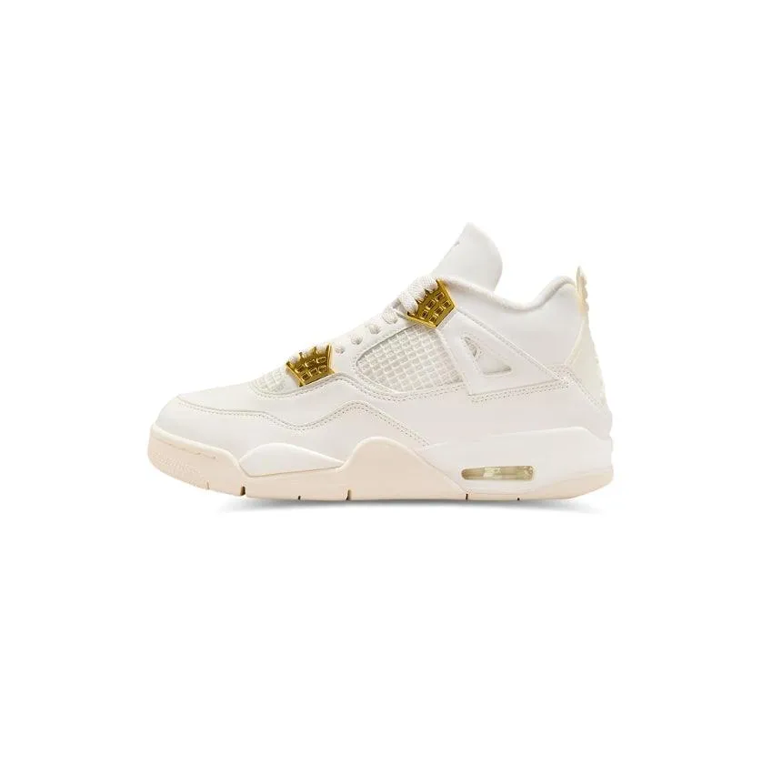 carbon - plate running shoes bulky - feature shoes Wmns Air Jordan 4 Retro 'Metallic Gold'