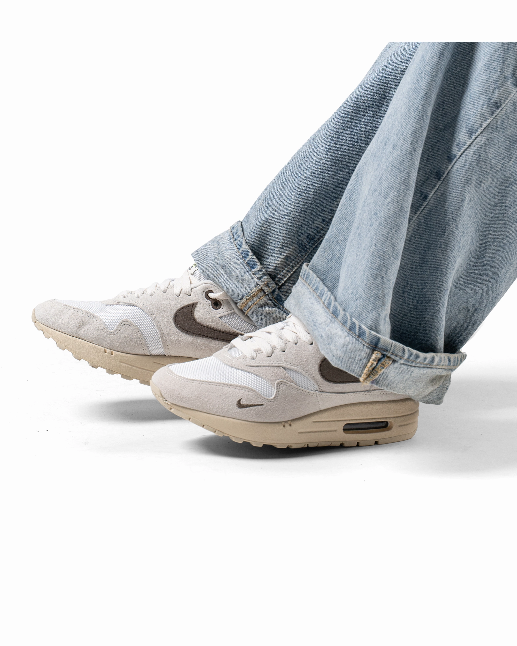Nike Air Max 1 Sail Ironstone flat - footed