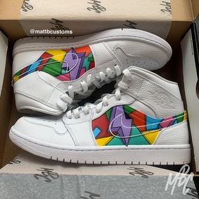 Street Drive Cartoon Freestyle - Jordan 1 Mid | UK 9.5
