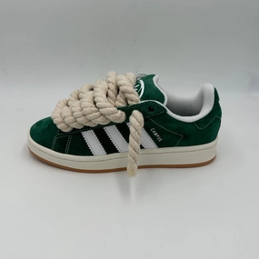 Built Light Sporty Detail Adidas Originals Junior Campus 00S Green with rope laces  Sneaker