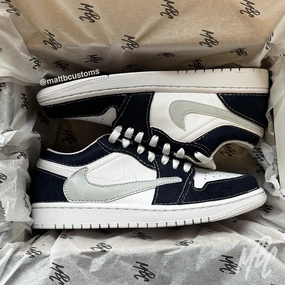 Knit Upper Navy Reverse Swoosh - Jordan 1 Low | UK 6