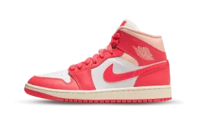 Air Jordan 1 Mid Strawberries And Cream (W) continuous running gear running in a tied - arch bridge area shoes