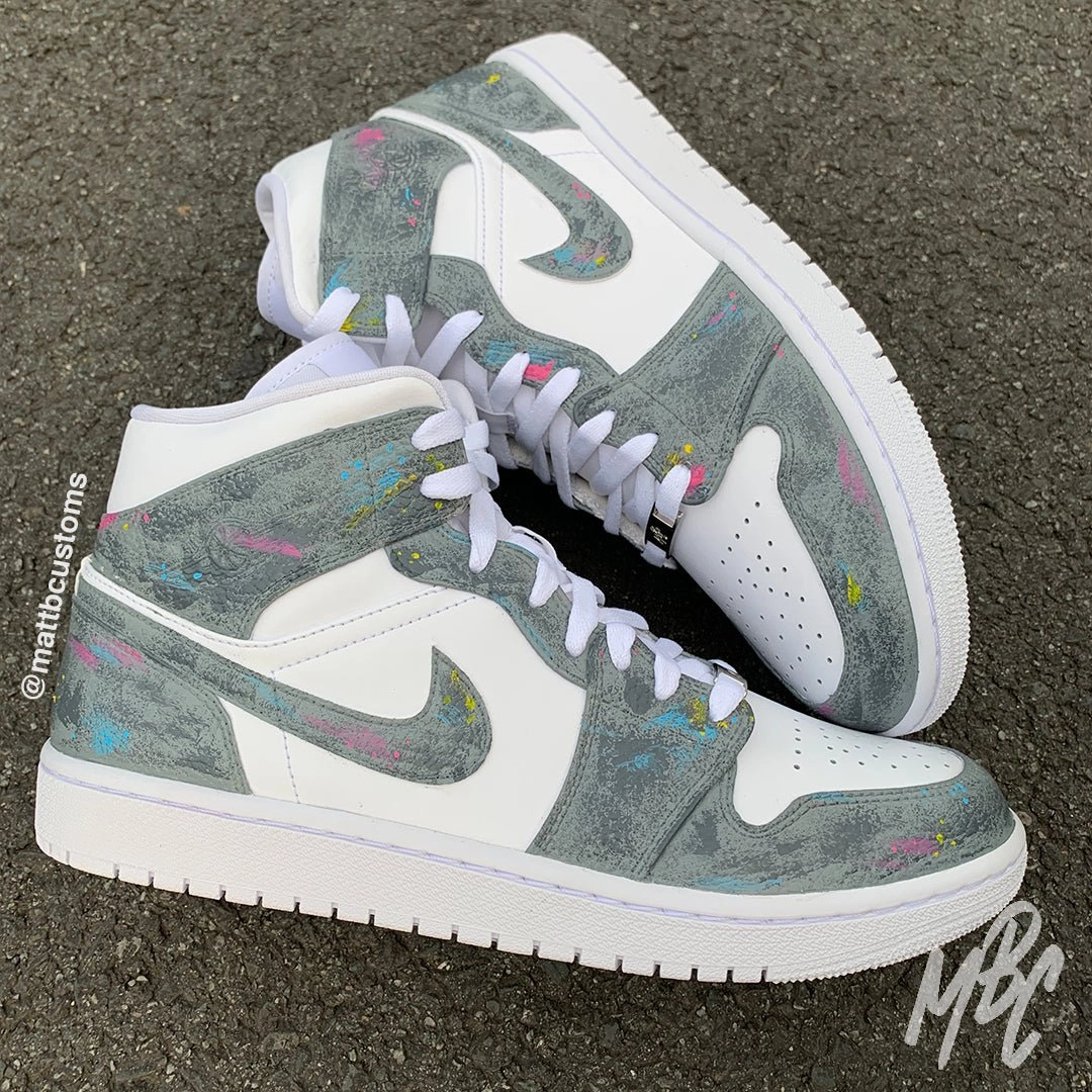 Concrete - Jordan 1 Mid Custom Fresh Style