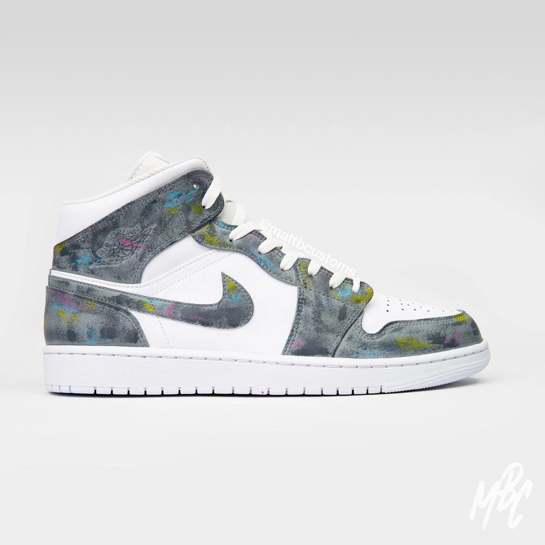 Fog Jog Soft Cushioned Upper Concrete - Jordan 1 Mid Custom
