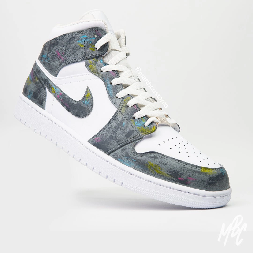 Concrete - Jordan 1 Mid Custom Sleek Style