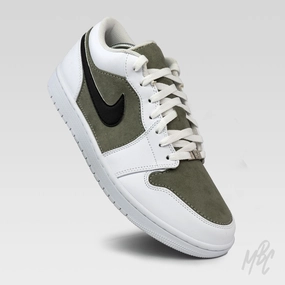 Sage Green Suede - Jordan 1 Low Custom Plain Jog Machine washable