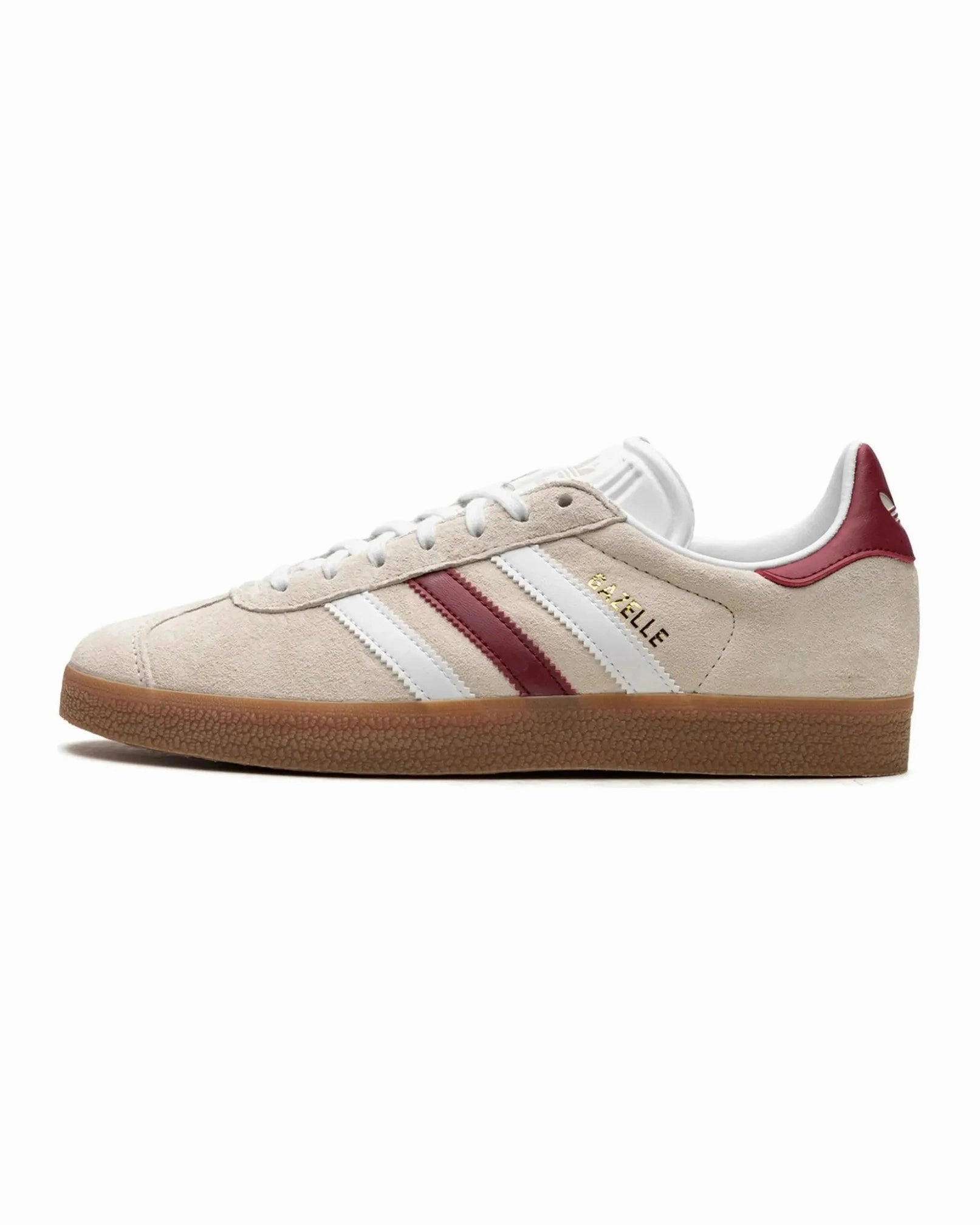 Stretch Laces Adidas Gazelle Aluminum Collegiate Burgundy