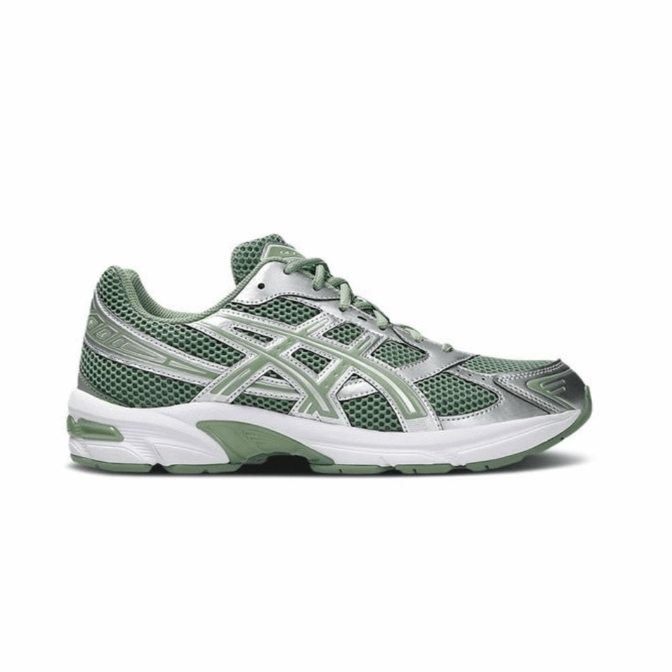 mesh construction running for a better life Asics Gel 1130 'Swamp Green Silver'