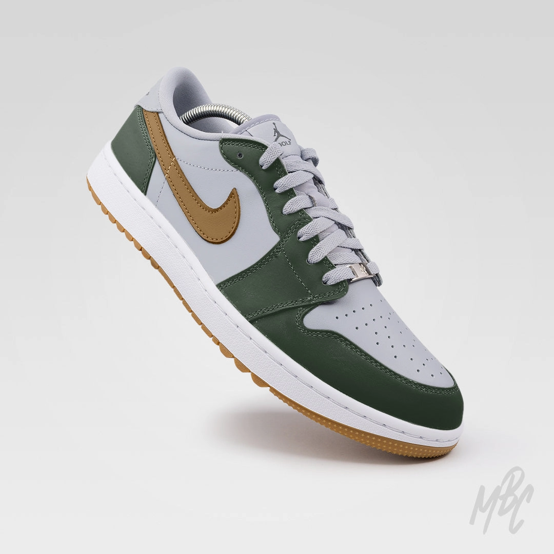 Fairway Gold - Jordan 1 Low Golf Custom Long Comfort