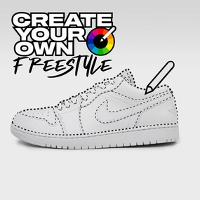 Freestyle (Create Your Own) - Jordan 1 Low Custom evening walk Metal Pop