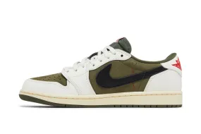 on - road running shoe proficiency aesthetic - design shoes Travis Scott x Air Jordan 1 Low OG SP 'Medium Olive'
