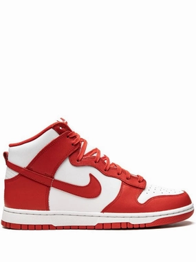 Nike Dunk High "White/University Red" sneakers Classic Wear Soft Support