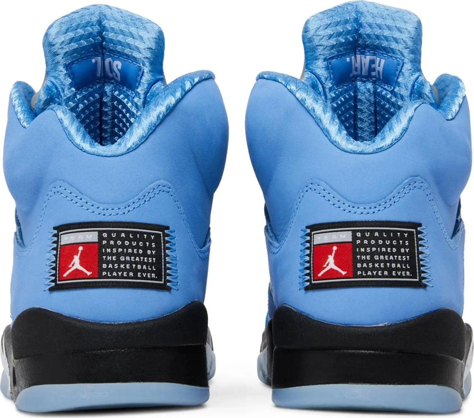 running in a suburban area shoes single Air Jordan 5 Retro UNC University Blue