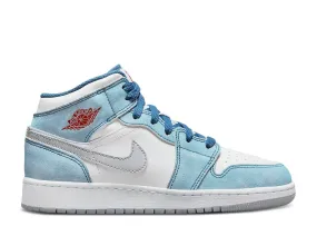 Jordan 1 Mid SE French Blue Light Steel Comfort-focused design no - ankle - support shoes