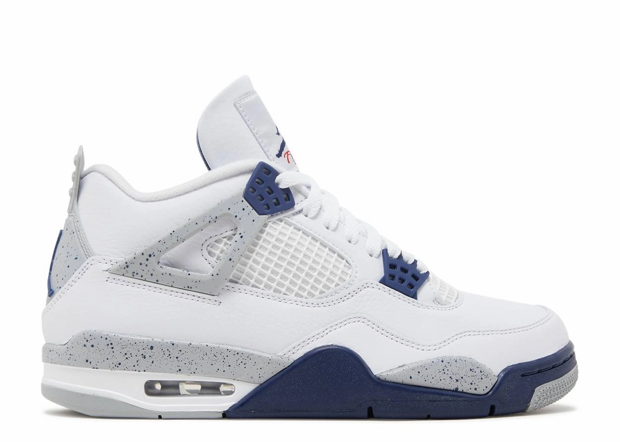 Jordan 4 Retro Midnight Navy running - culture running for a change of scenery