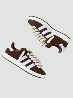 Brown ADIDAS CAMPUS X ROPE LACES Hold Hike Step Comfort