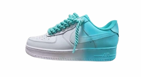 Cushioned durability Air force 1 with blue rope laces