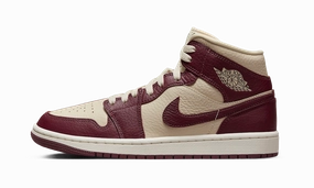 Air Jordan 1 Mid Split Beach Cherrywood Red Wind Step Midday Style