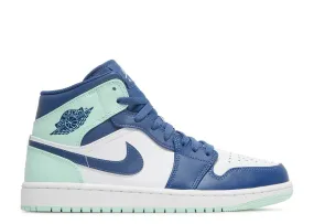 antibacterial - feature shoes herringbone outsole running shoes Jordan 1 Mid Mystic Navy Mint Foam