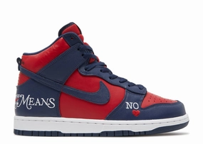 Nike SB Dunk High Supreme By Any Means Navy Lace Design