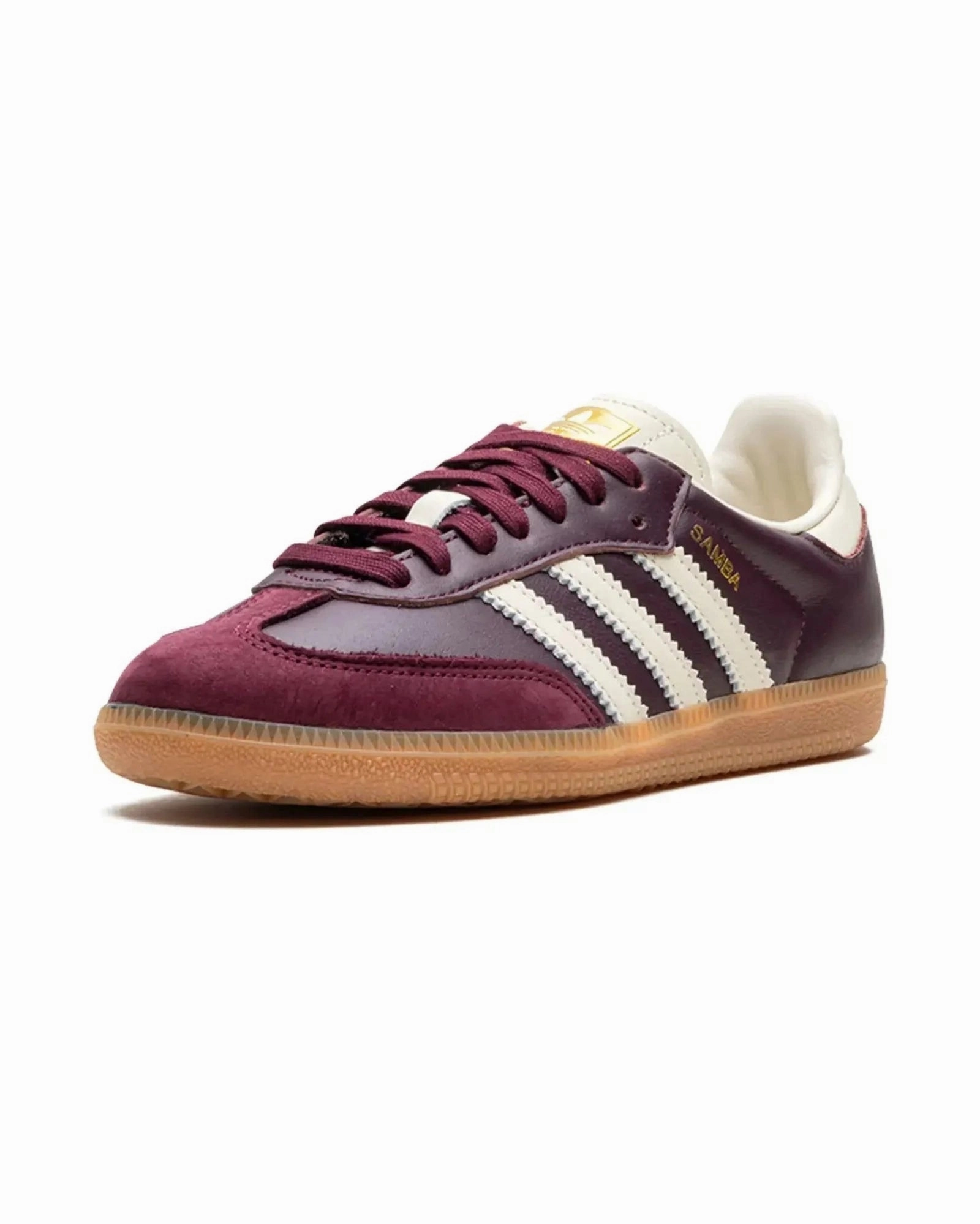 Adidas Samba OG Maroon Gold Metallic Walk Flex