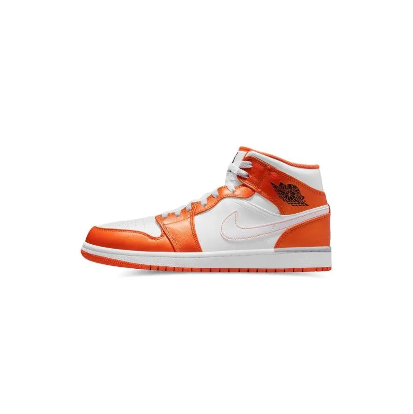 Narrow fit choice Giant pattern Air Jordan 1 Mid SE 'Electro Orange'