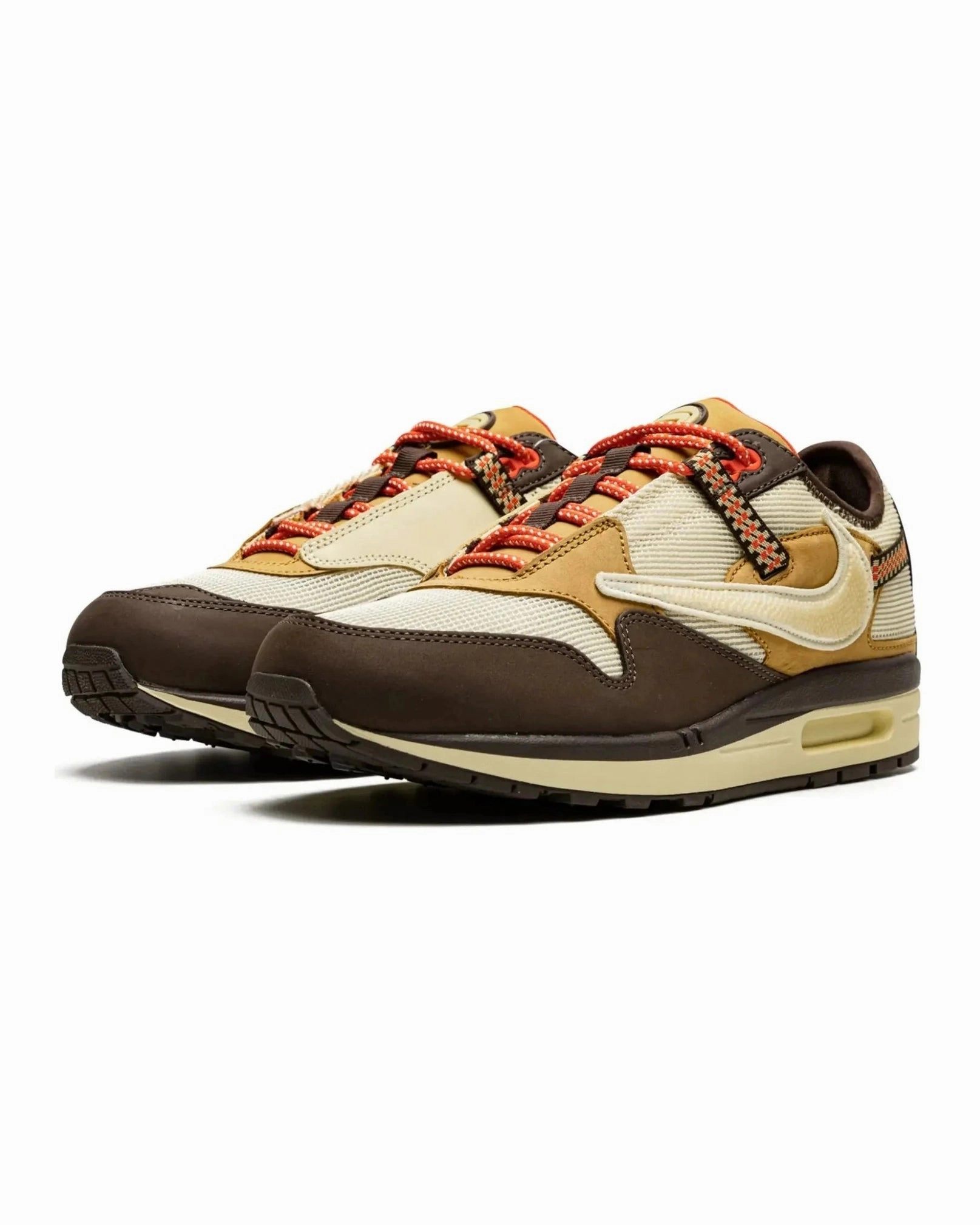 Trustworthy brand running with socks Nike Air Max 1 X Travis Scott Cactus Jack Baroque Brown