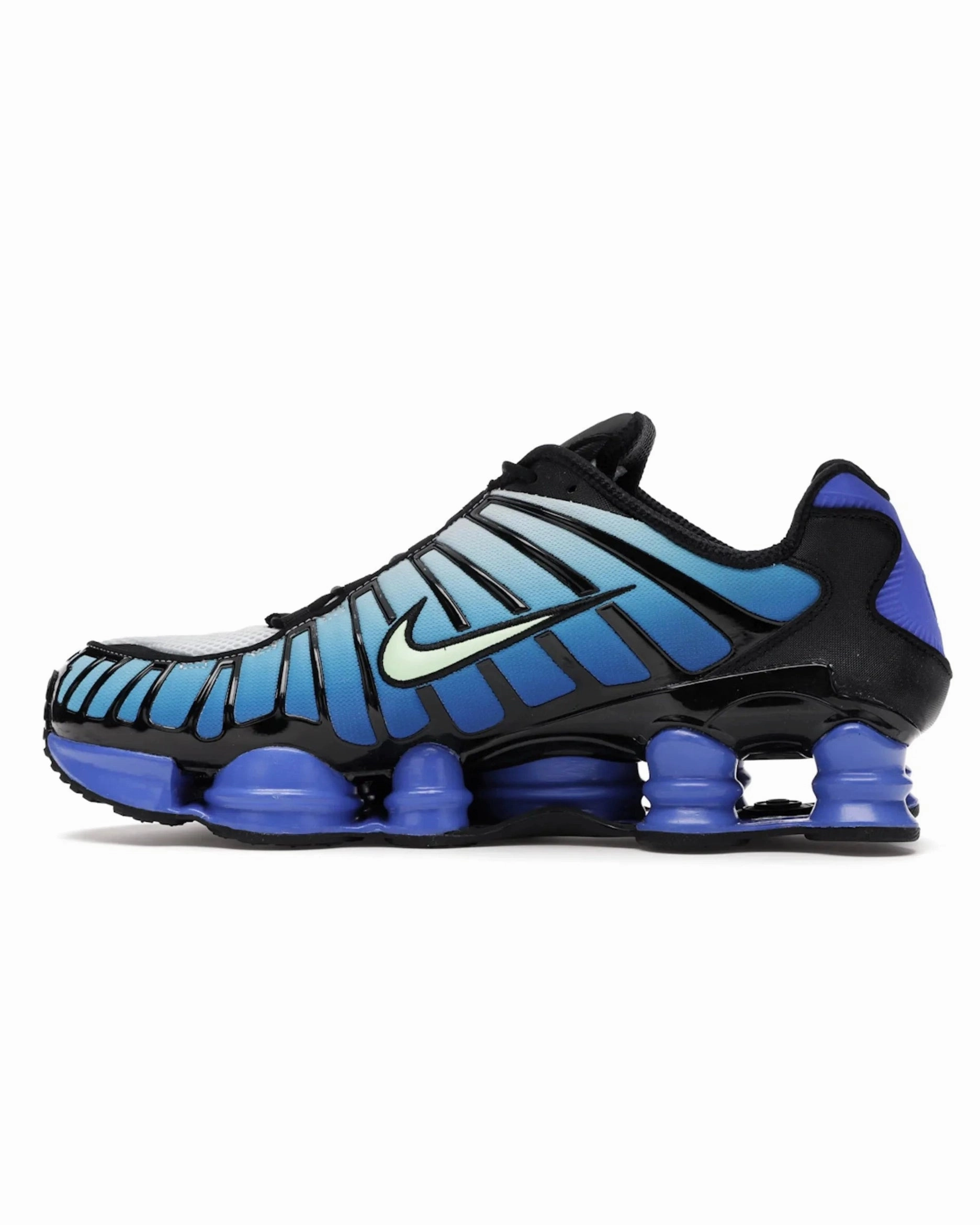 Rugged confidence building running shoe success Nike Shox TL Vapor Green Racer Blue