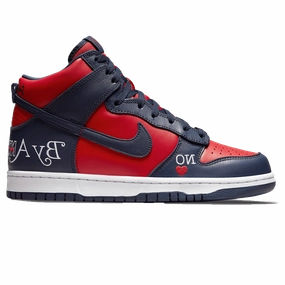 Supreme X Nike Dunk High SB 'By Any Means - Red Navy' Daytime running comfort