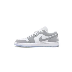 Wmns Air Jordan 1 Low 'White Wolf Grey' quarter - length running wear speed - oriented shoe goal