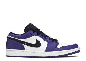 running for a way to stay resilient light colors Jordan 1 Low Court Purple Black