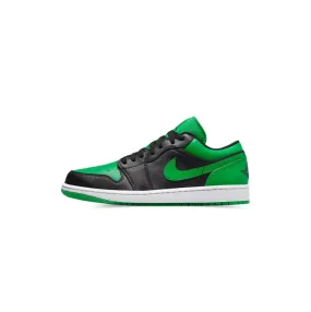 Air Jordan 1 Low 'Black Lucky Green running in dry weather