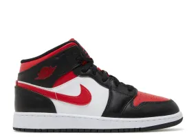 rubber outsole shoes running during the day shoes Jordan 1 Mid Black Fire Red (E.F)