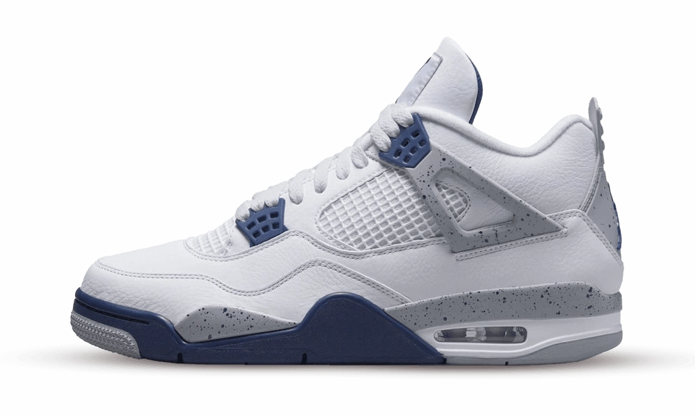 Air Jordan 4 Retro White Midnight Navy Long Distance Running