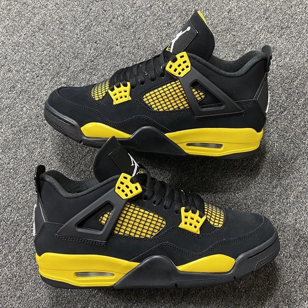 Jordan retro 4s yellow thunder padded - collar - comfortableness shoes