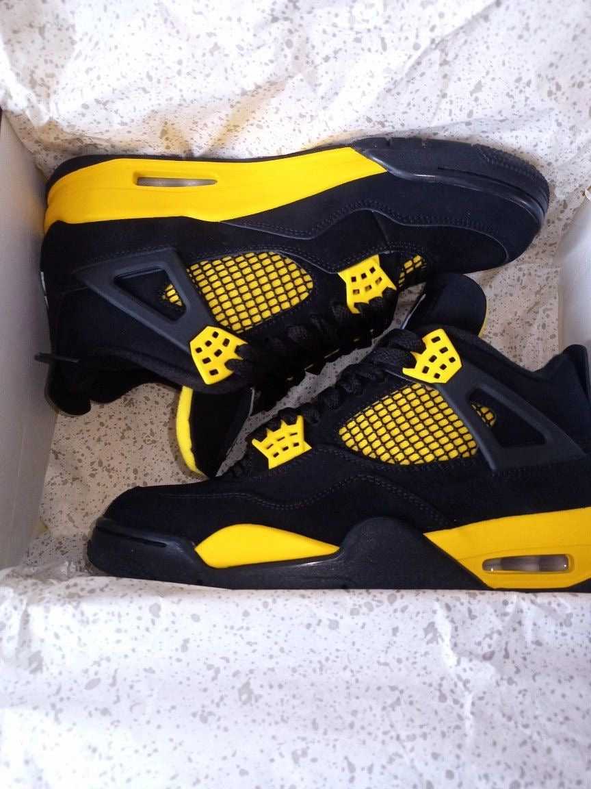 Jordan retro 4s yellow thunder Flexible water - repellent - upper shoes