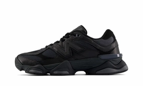 New Balance 9060 'Triple Black Leather' flat insole shoes