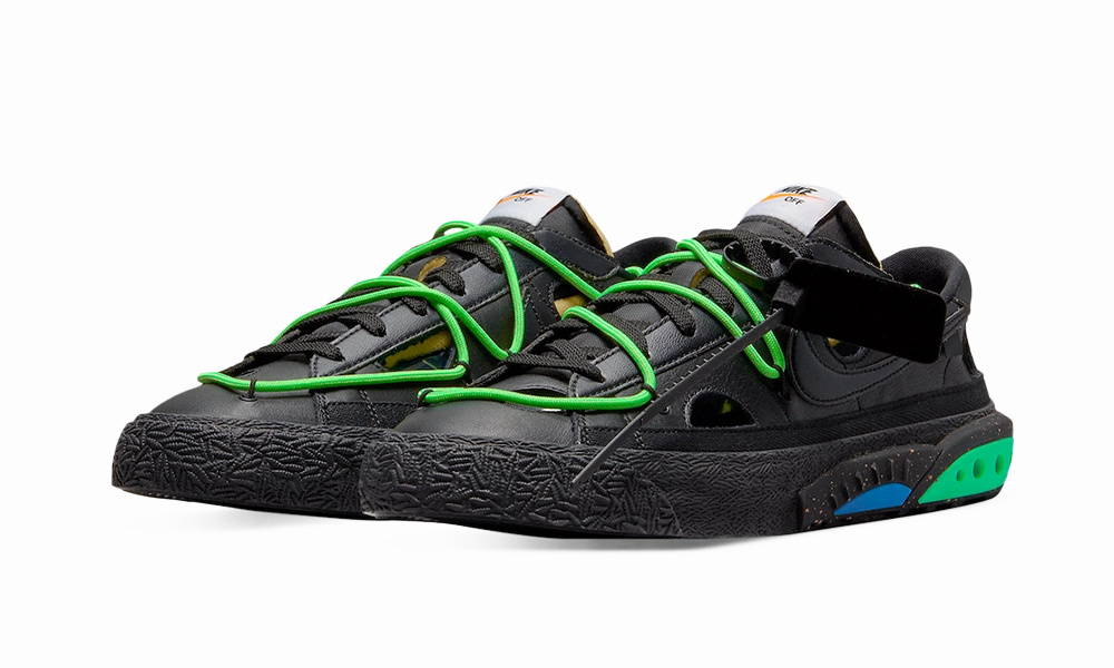 travel - friendly timeless Nike Blazer Low Off-White Black Electro Green