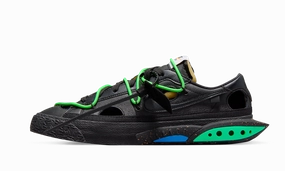 Nike Blazer Low Off-White Black Electro Green All - weather use Wind - resistant