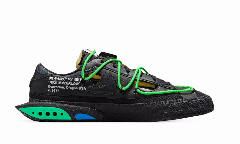 moon - design shoes Nike Blazer Low Off-White Black Electro Green