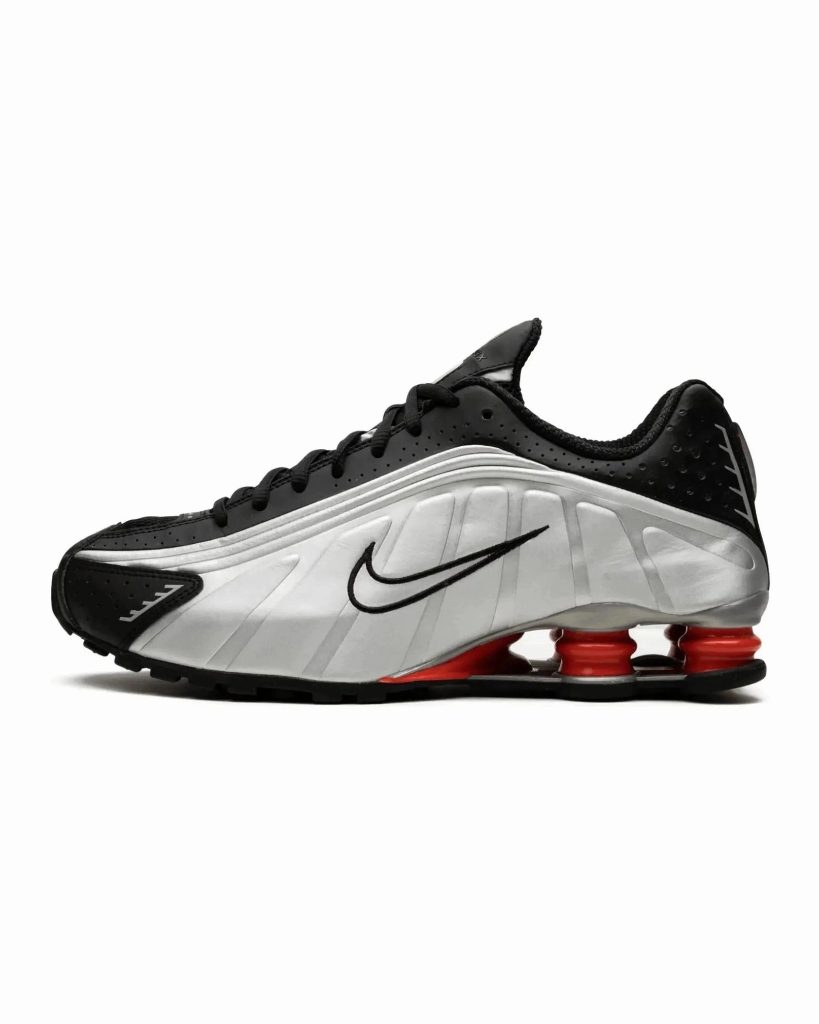 Nike Shox R4 Black Metallic Silver school shoes